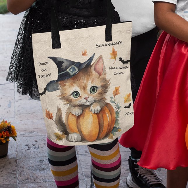Tote Bag Kitten Halloween Candy (Créateur téléchargé)