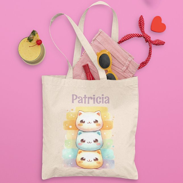 Tote Bag Kitts adorables empilés Personnalisés (Créateur téléchargé)