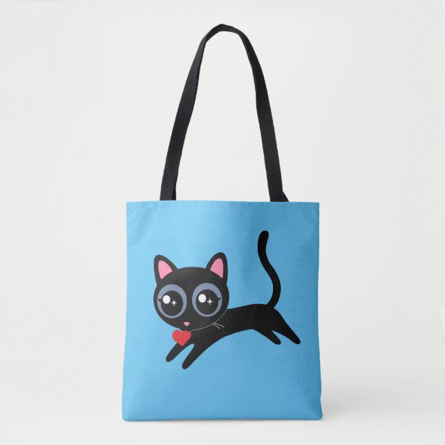 Tote Bag Kitty Chat Coeur Thief Mignonne Cadeau pour fille (Devant)