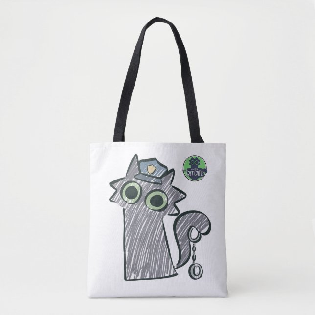 Tote Bag Kitty Cop – Purrtect & Serve  (Devant)