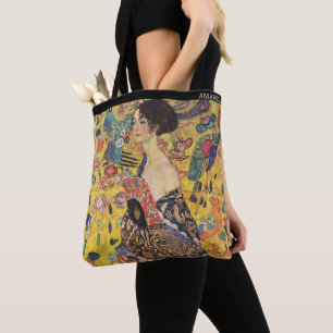 Tote Bag Klimt – Femme au éventail – Personnalisé