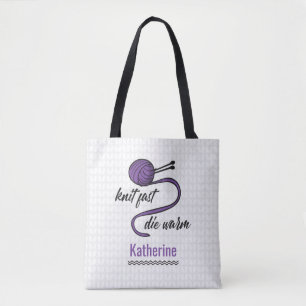 Tote Bag Knit Violet Rapide, Mourir Chaud