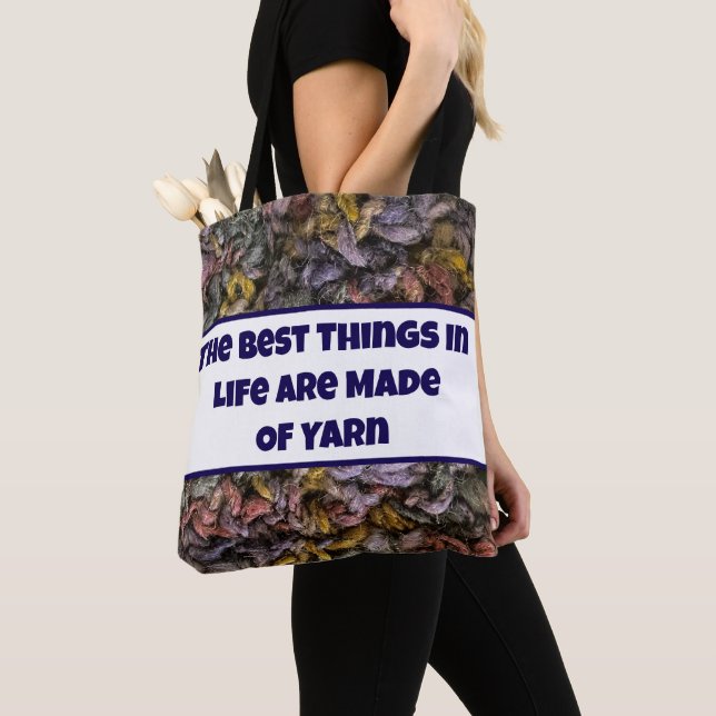Tote Bag Knitter Multicolor Threads Crafty Photo Loisir (De près)