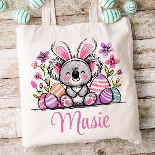 Tote Bag Koala Bear Enfants de Pâques Nom Girls Bunny