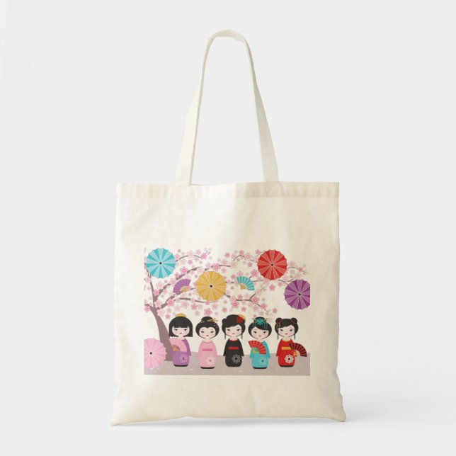 Tote Bag Kokeshi Dolls (Devant)