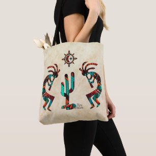 Tote Bag Kokopelli Et Cactus