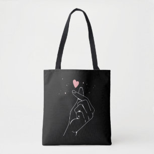 Tote Bag Kpop Drama Coréen Coeur de doigts Saranghae