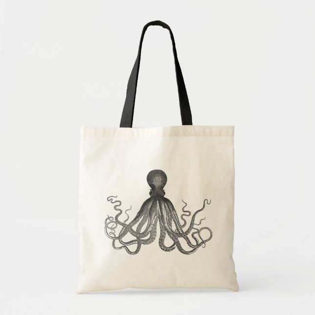 Tote Bag Kraken - Octopus géant noir / Cthulu (Devant)