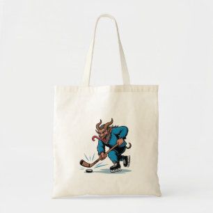 Tote Bag Krampus effrayant jouant au hockey sur glace de No