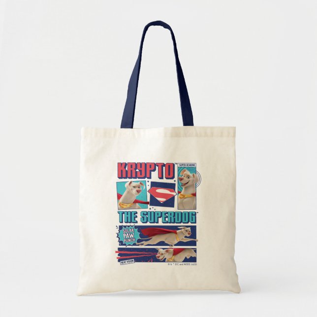 Tote Bag Krypto Les Panneaux De Bande Dessinée Super Chien (Devant)