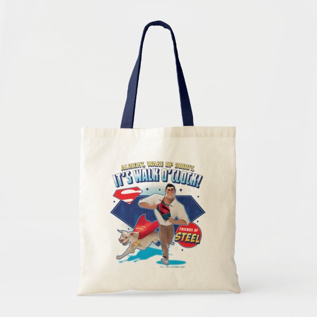 Tote Bag Krypto & Superman - C'est Walk O'Clock ! (Devant)