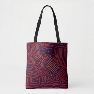 Tote Bag Kuna Indian Mola - L'oiseau Matinal Attrape le Ver
