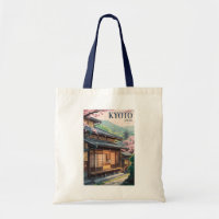 Kyoto Maison Japon Illustration Voyage Art Rétro