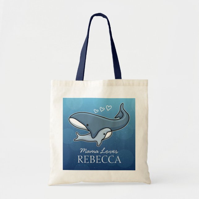 Tote Bag La baleine mignonne personnalisée de bébé de (Devant)