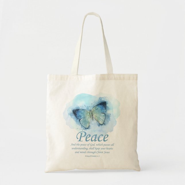 Tote Bag La Bible chrétienne des femmes Verse Papillon : Pa (Devant)