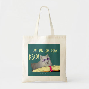 Tote Bag La bibliothèque - Samoyed - les chiens frais a lu