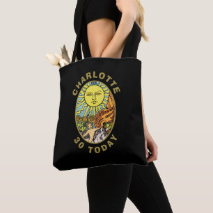 Tote Bag La carte Sun Tarot   30e anniversaire Nom noir