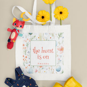 Tote Bag La Chasse Est En Cours Nom personnalisé Pâques