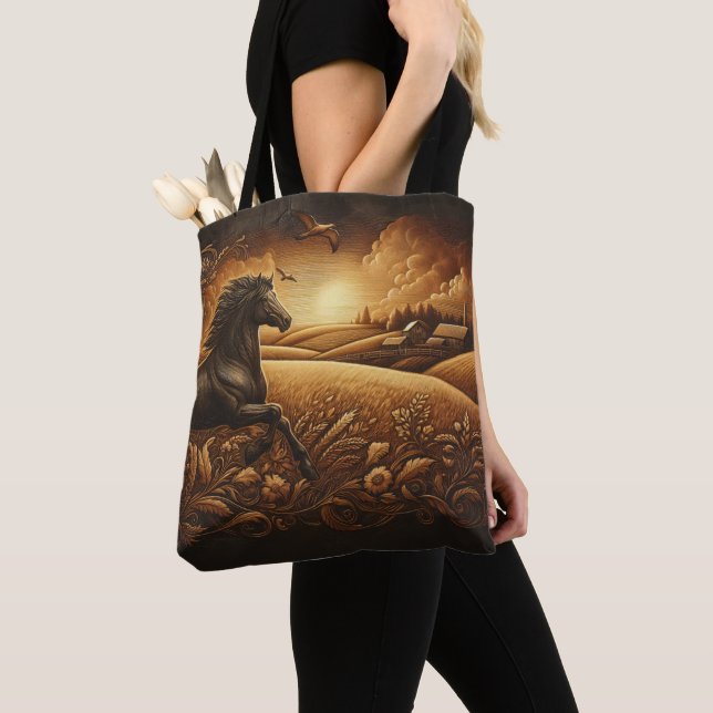 Tote Bag La course d'or de Black Stallion (De près)