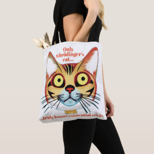 Tote Bag La crise existentielle du chat de Schrodinger