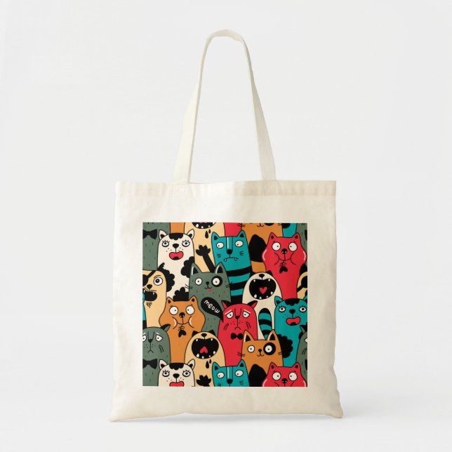 Tote Bag La Crowd of cats (Devant)