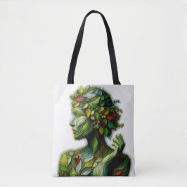 Tote Bag La Dame Verte - Arrière - plan Blanc