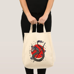 Tote Bag La défiance du dragon : une œuvre d'art majestueus