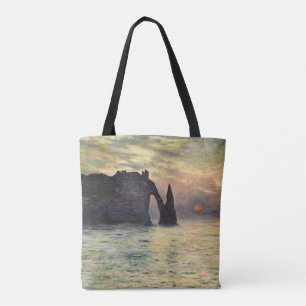 Tote Bag La Falaise d'Étretat, soleil couchant de Claude Mo