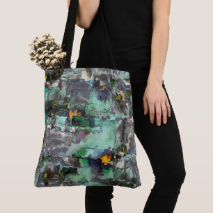 Tote Bag La fausse roche colorée prédominait le vert menthe