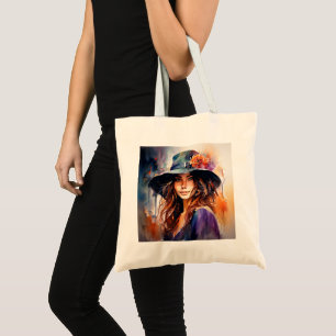 Tote Bag La Femme dans le Casquette : Portrait de grâce vib