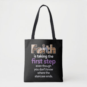 Tote Bag "La foi, c'est faire le premier pas..." Graphique
