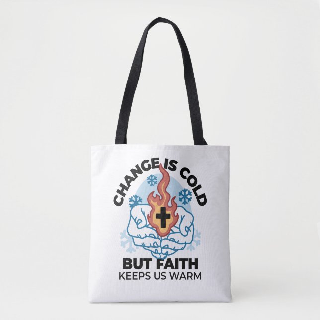 Tote Bag La foi nous réchauffe - L'application des oeuvres  (Devant)