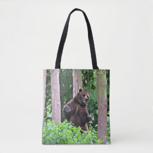 Tote Bag La force de la nature : ours grizzly debout dans l
