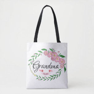 Tote Bag La grand-maman personnalisée a établi la guirlan
