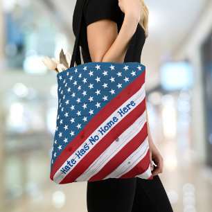 Tote Bag La haine n'a pas sa maison ici USA Patriotique Rus