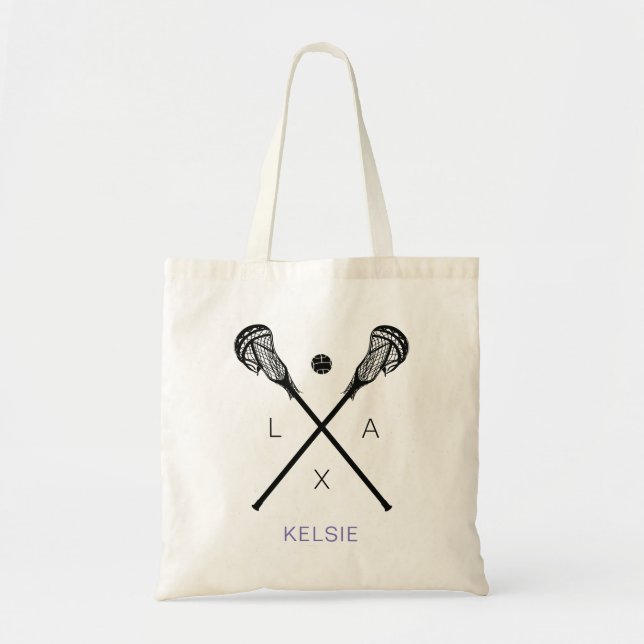 Tote Bag La lacrosse des femmes colle LAX (Devant)