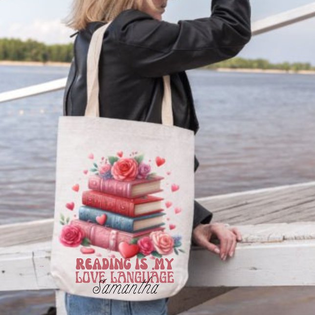 Tote Bag La lecture est ma langue d'amour, amoureux du livr (Créateur téléchargé)