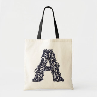 Tote Bag La lettre noir et blanc "A"