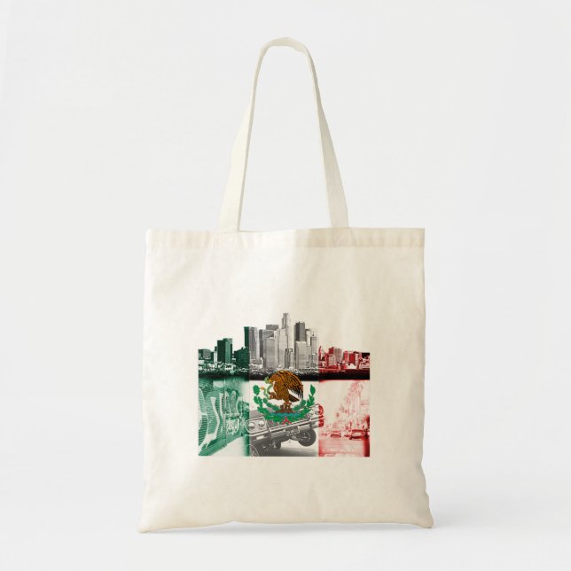 Tote Bag La Lowrider Cholo Chicano Drapeau Mexicain Est Los (Devant)