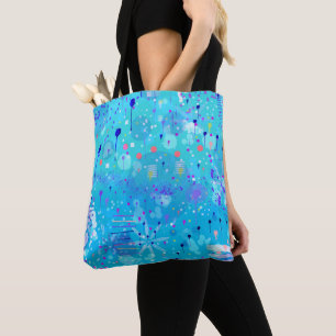 Tote Bag La Machine à Bulles : Art Abstrait Bleu