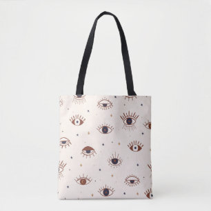Tote Bag La main de Drawn Eyes Mystical Seamless Pattern. E