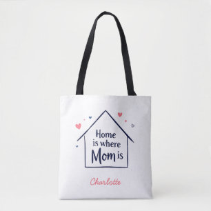 Tote Bag La maison où maman est   Amour minimaliste de mama
