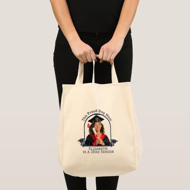 Tote Bag La maman Dog Fière est une senior - Graduation sur (Devant (produit))