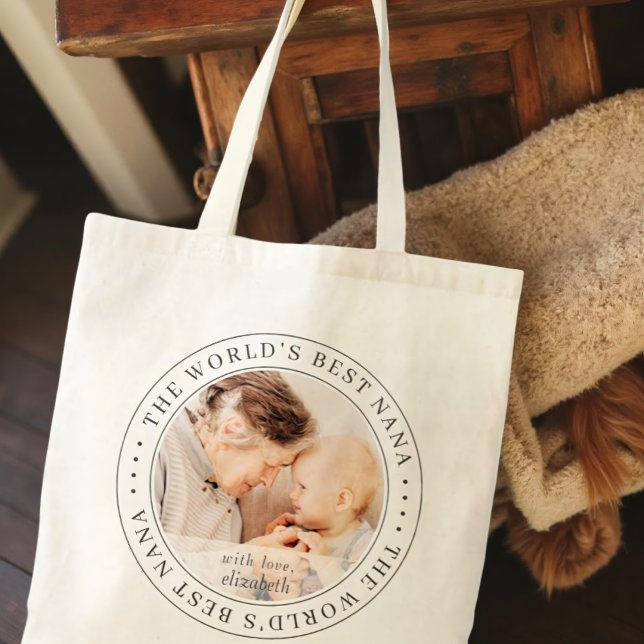 Tote Bag La meilleure photo classique de Nana au monde (Créateur téléchargé)