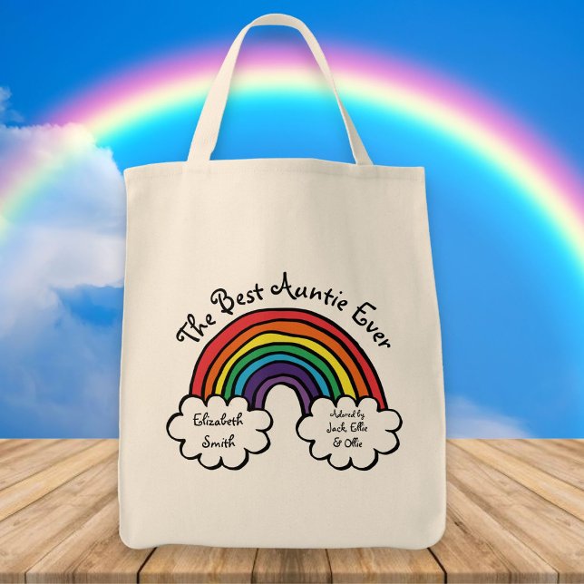 Tote Bag La meilleure tante jamais Rainbow (Créateur téléchargé)
