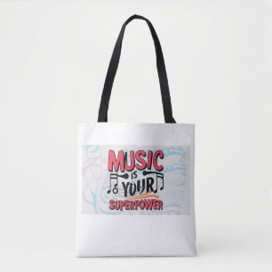 Tote Bag La musique est votre super-pouvoir option 2