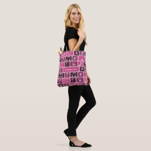 Tote Bag La musique géométrique note le rose