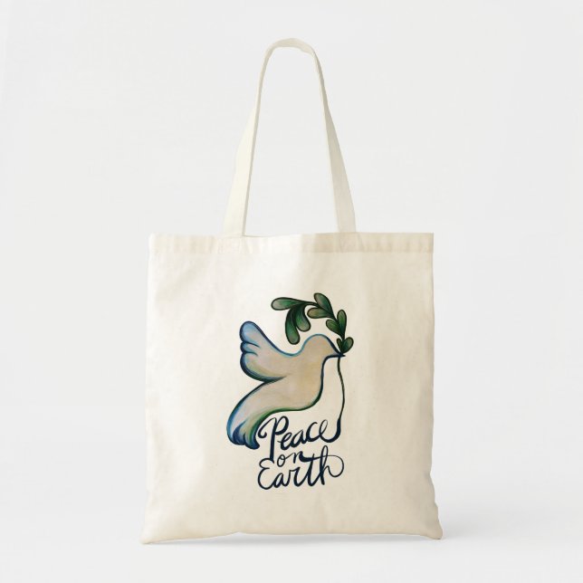 Tote Bag La paix sur terre colombe de l'espoir art pacifiqu (Devant)