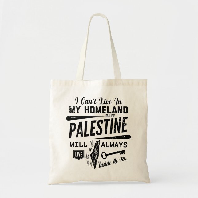 Tote Bag La Palestine vivra toujours à l'intérieur de moi-m (Devant)