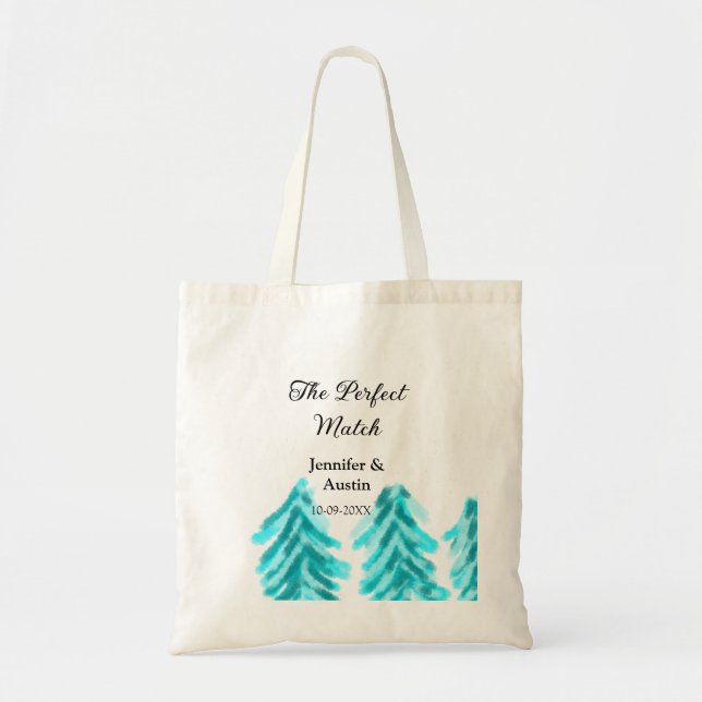 Tote Bag La parfaite correspondance hiver pin bleu mariage  (Devant)